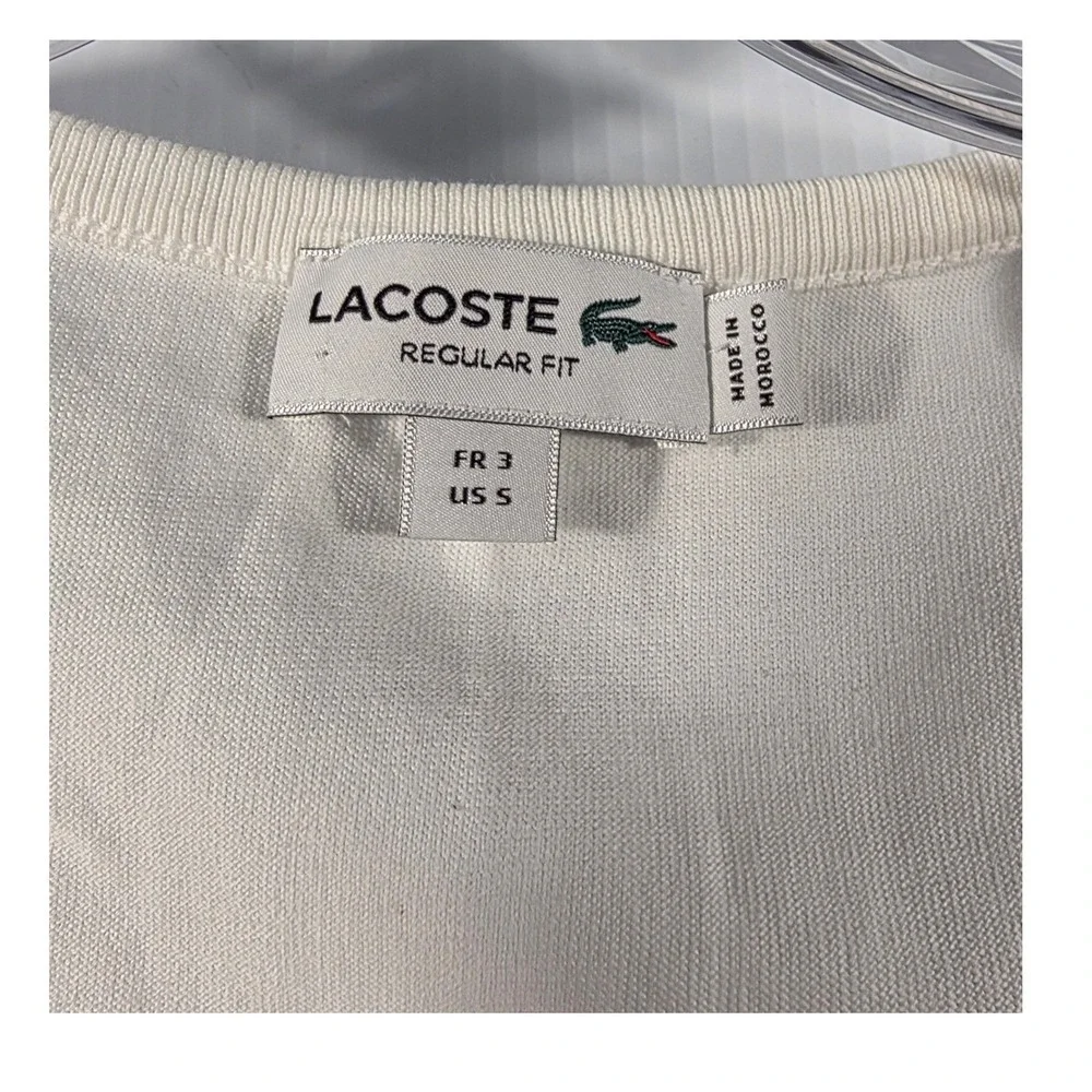 Lacoste Mens Regular Fit Pocket Tank Top White Crocodile Logo Size Small FR 3